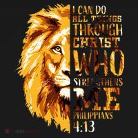 Philippians 413 Christian Bible Verse Gift Lion Husband Women's T-Shirt thumb 6
