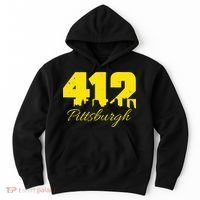 Pittsburgh 412 City Skyline Yellow Pittsburgh Hoodie thumb 0