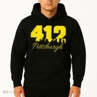 Pittsburgh 412 City Skyline Yellow Pittsburgh Hoodie thumb 2