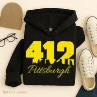 Pittsburgh 412 City Skyline Yellow Pittsburgh Hoodie thumb 4