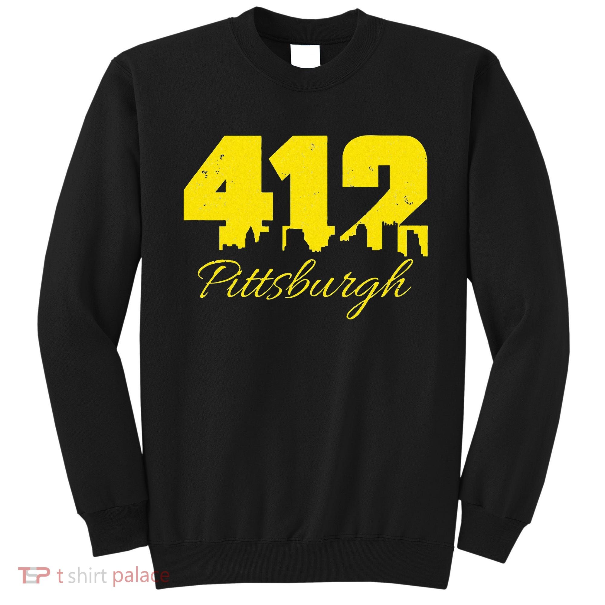 Pittsburgh 412 City Skyline Yellow Pittsburgh Sweatshirt