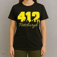 Pittsburgh 412 City Skyline Yellow Pittsburgh T-Shirt thumb 4