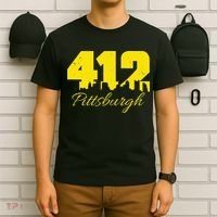 Pittsburgh 412 City Skyline Yellow Pittsburgh T-Shirt thumb 6