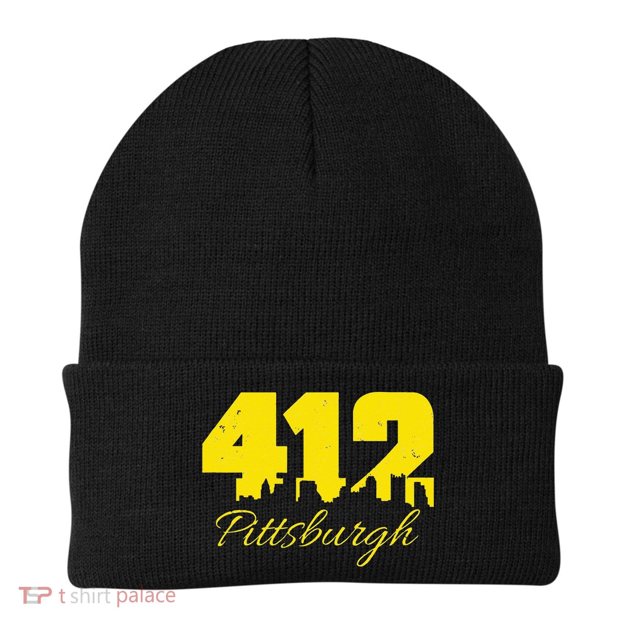 Pittsburgh 412 City Skyline Yellow Pittsburgh Beanie