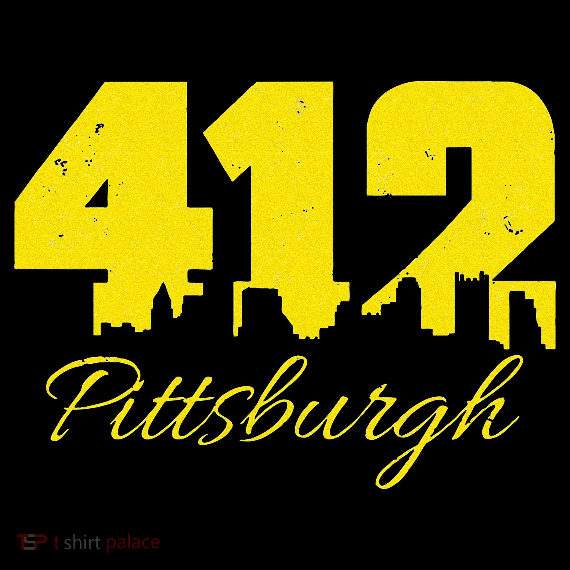 Pittsburgh 412 City Skyline Yellow Pittsburgh Women's Hoodie