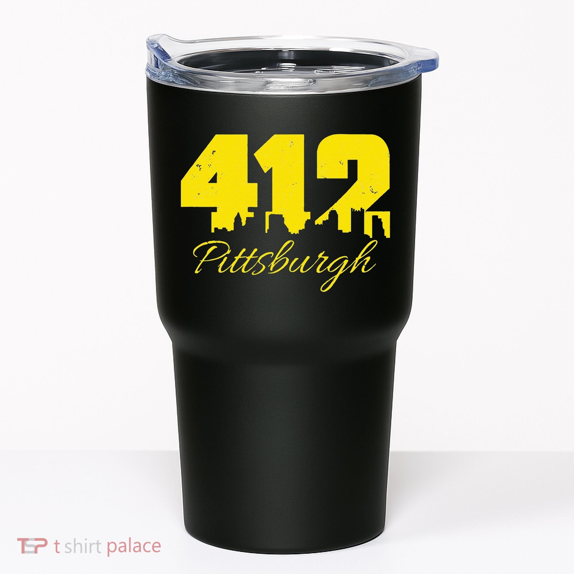 Pittsburgh 412 City Skyline Yellow Pittsburgh Tumbler