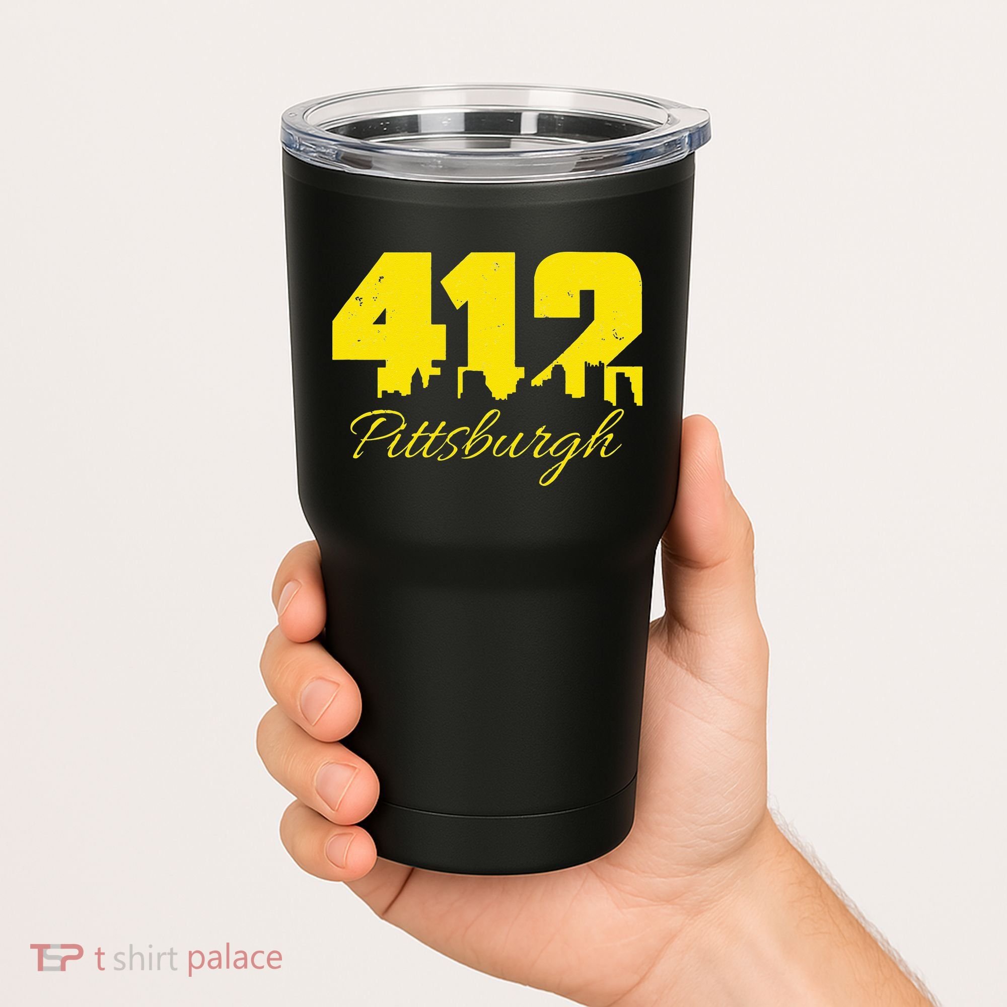 Pittsburgh 412 City Skyline Yellow Pittsburgh Tumbler