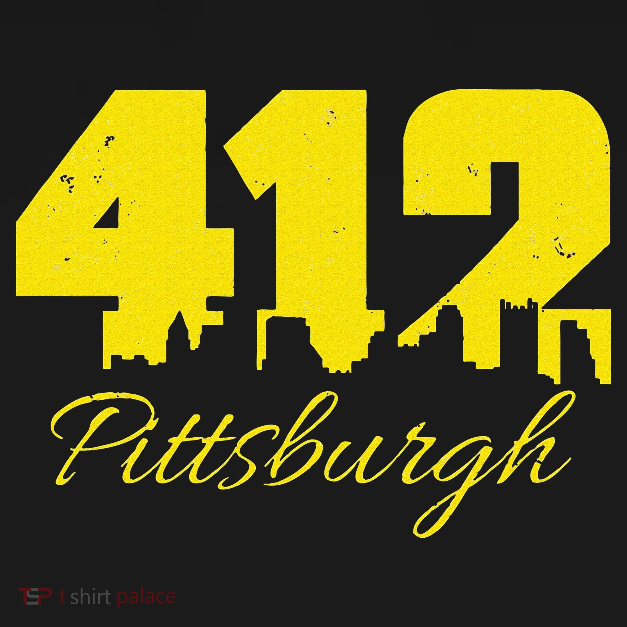 Pittsburgh 412 City Skyline Yellow Pittsburgh Mousepad
