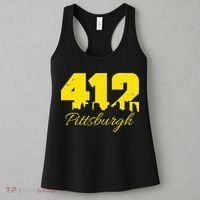 Pittsburgh 412 City Skyline Yellow Pittsburgh Women's Tank Top thumb 3