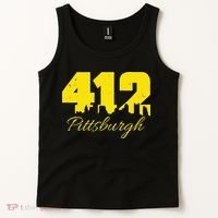 Pittsburgh 412 City Skyline Yellow Pittsburgh Tank Top thumb 2