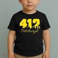 Pittsburgh 412 City Skyline Yellow Pittsburgh Toddler T-Shirt thumb 2