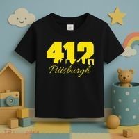 Pittsburgh 412 City Skyline Yellow Pittsburgh Toddler T-Shirt thumb 3