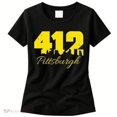 Pittsburgh 412 City Skyline Yellow Pittsburgh Women's T-Shirt