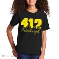 Pittsburgh 412 City Skyline Yellow Pittsburgh Kids T-Shirt thumb 2
