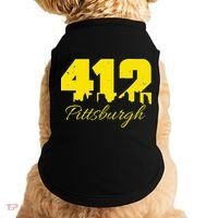 Pittsburgh 412 City Skyline Yellow Pittsburgh Doggie Tank thumb 0