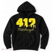 Pittsburgh 412 City Skyline Yellow Pittsburgh Hoodie thumb 0