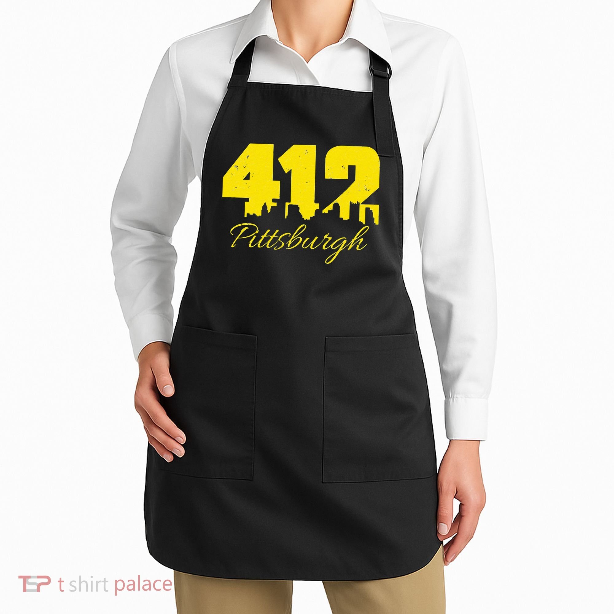 Pittsburgh 412 City Skyline Yellow Pittsburgh Apron