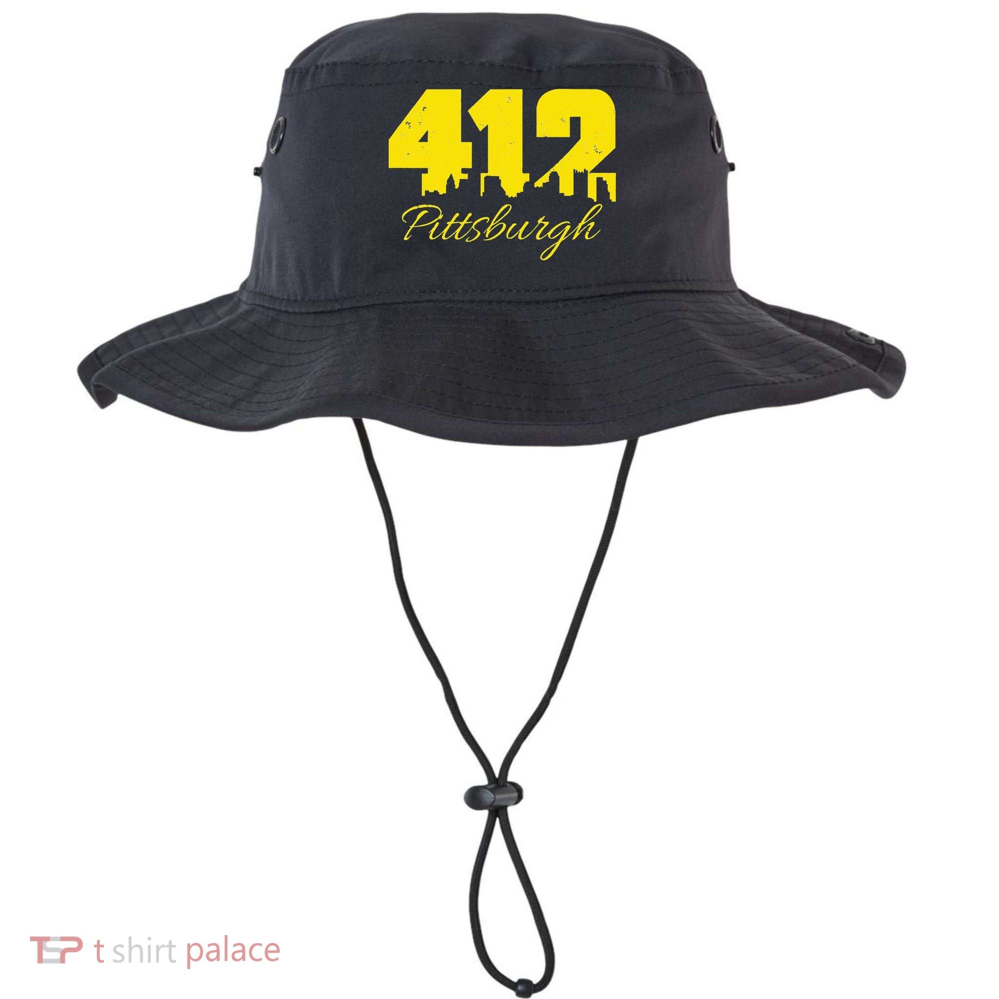 Pittsburgh 412 City Skyline Yellow Pittsburgh Bucket Hat