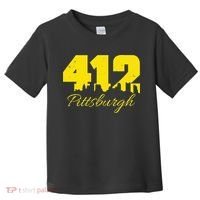 Pittsburgh 412 City Skyline Yellow Pittsburgh Toddler T-Shirt thumb 0