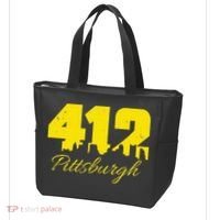 Pittsburgh 412 City Skyline Yellow Pittsburgh Tote Bag thumb 3