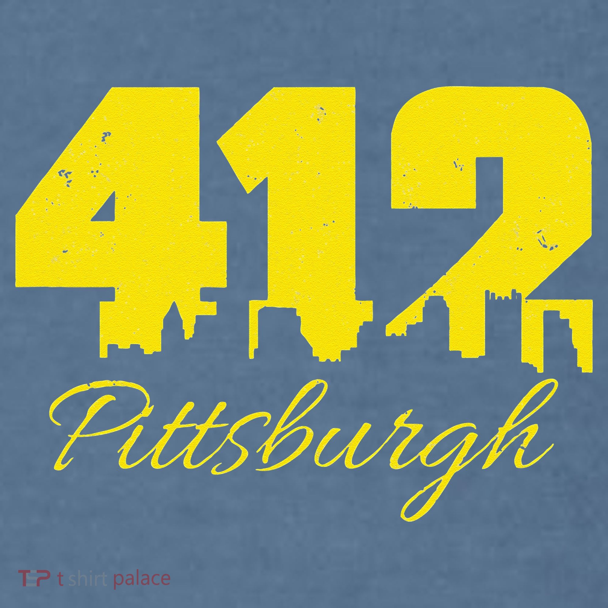 Pittsburgh 412 City Skyline Yellow Pittsburgh Comfort Colors Garment-Dyed Hooded Sweatshirt