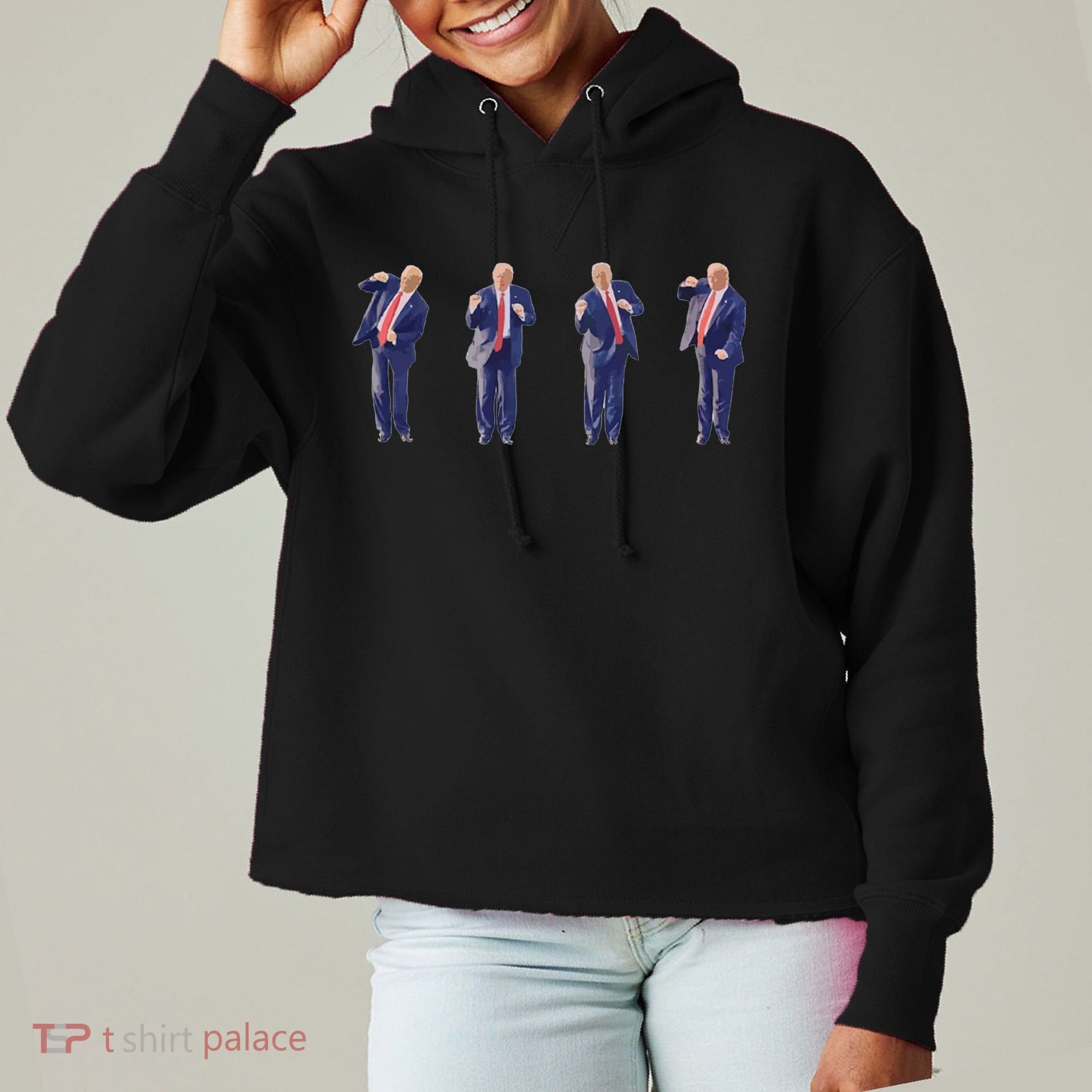 Potus 45 Dance Trump Dance Save America  Trump 45/47 Ladies Heavyweight Boxy Pullover Hoodie