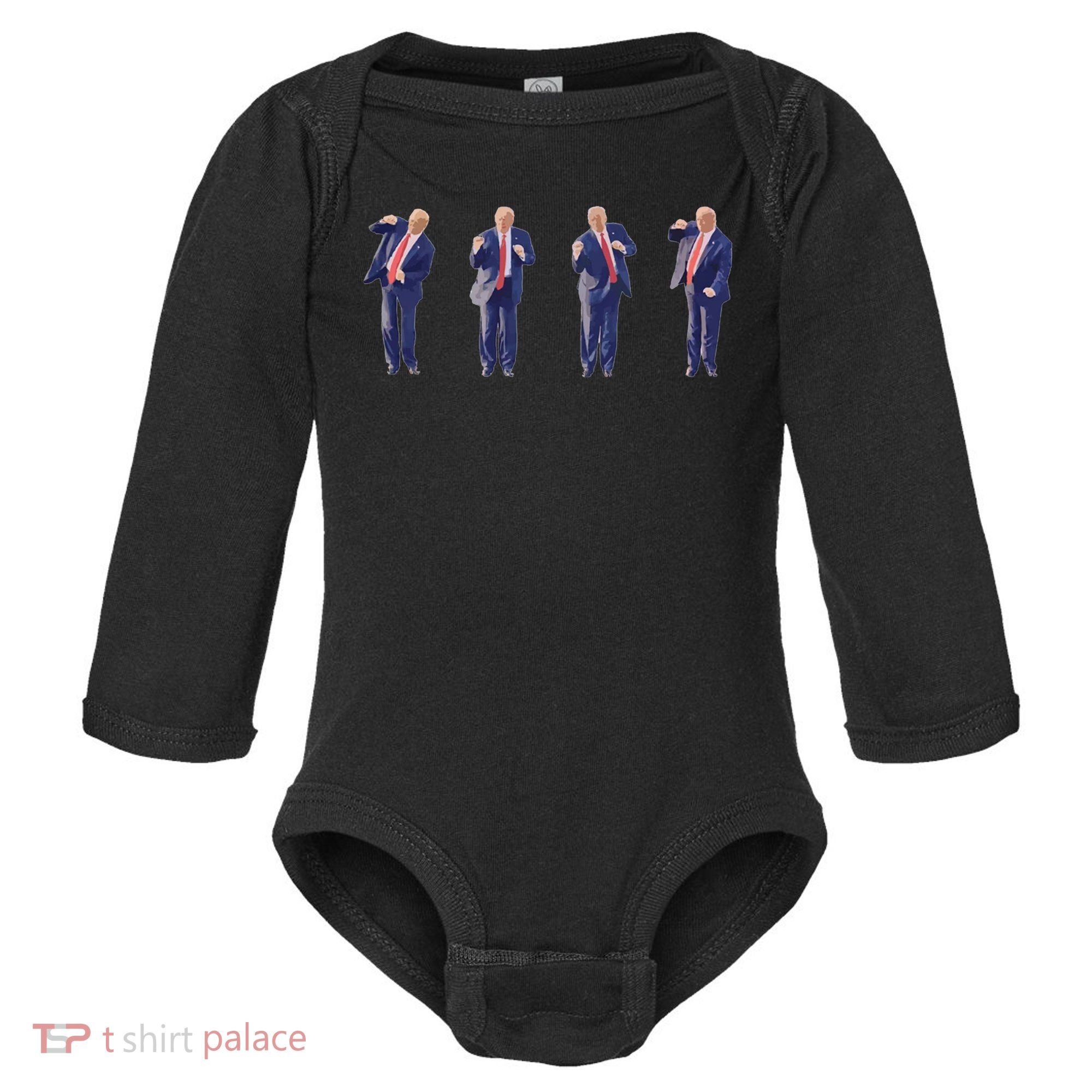 Potus 45 Dance Trump Dance Save America  Trump 45/47 Baby Long Sleeve Bodysuit
