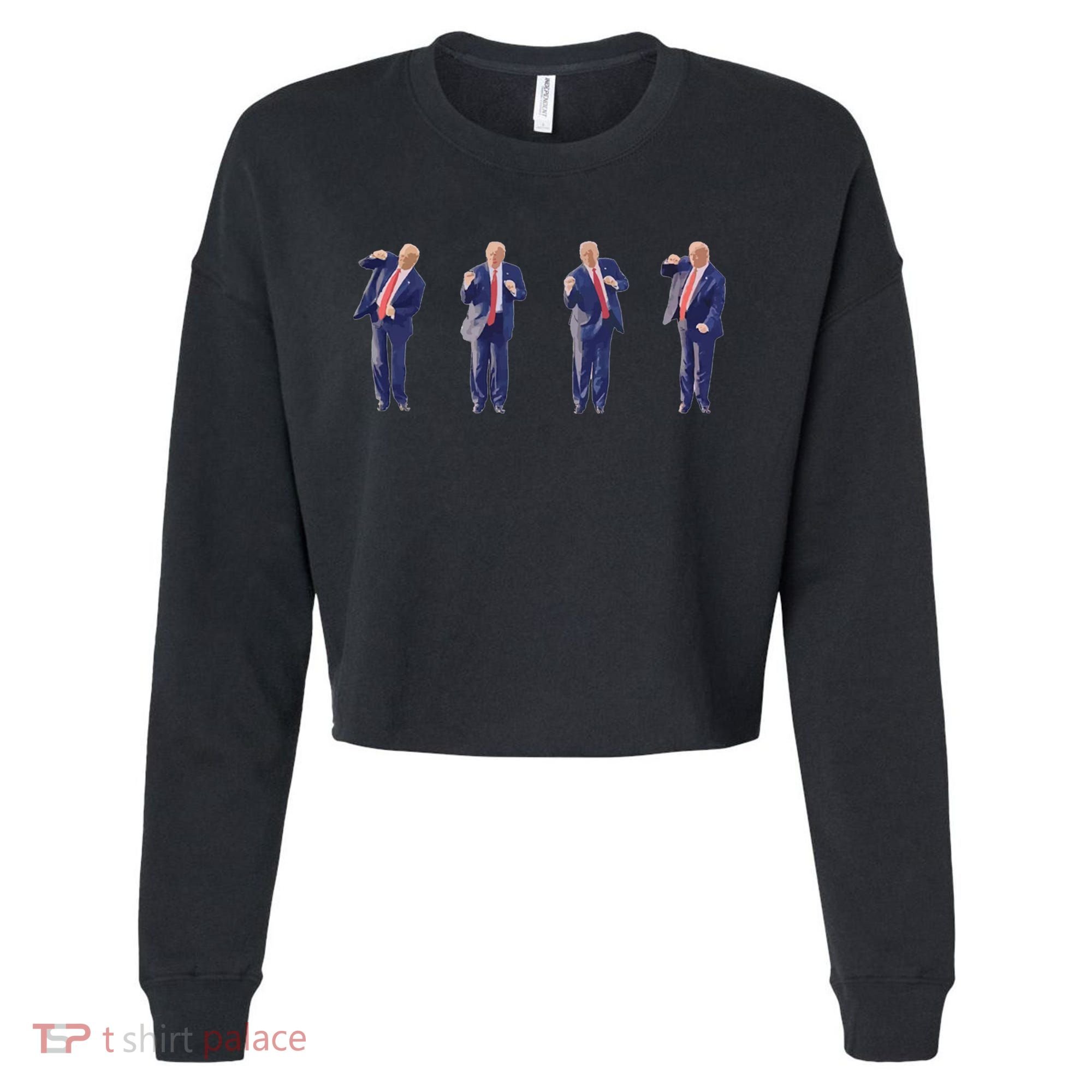 Potus 45 Dance Trump Dance Save America  Trump 45/47 Cropped Pullover Crew