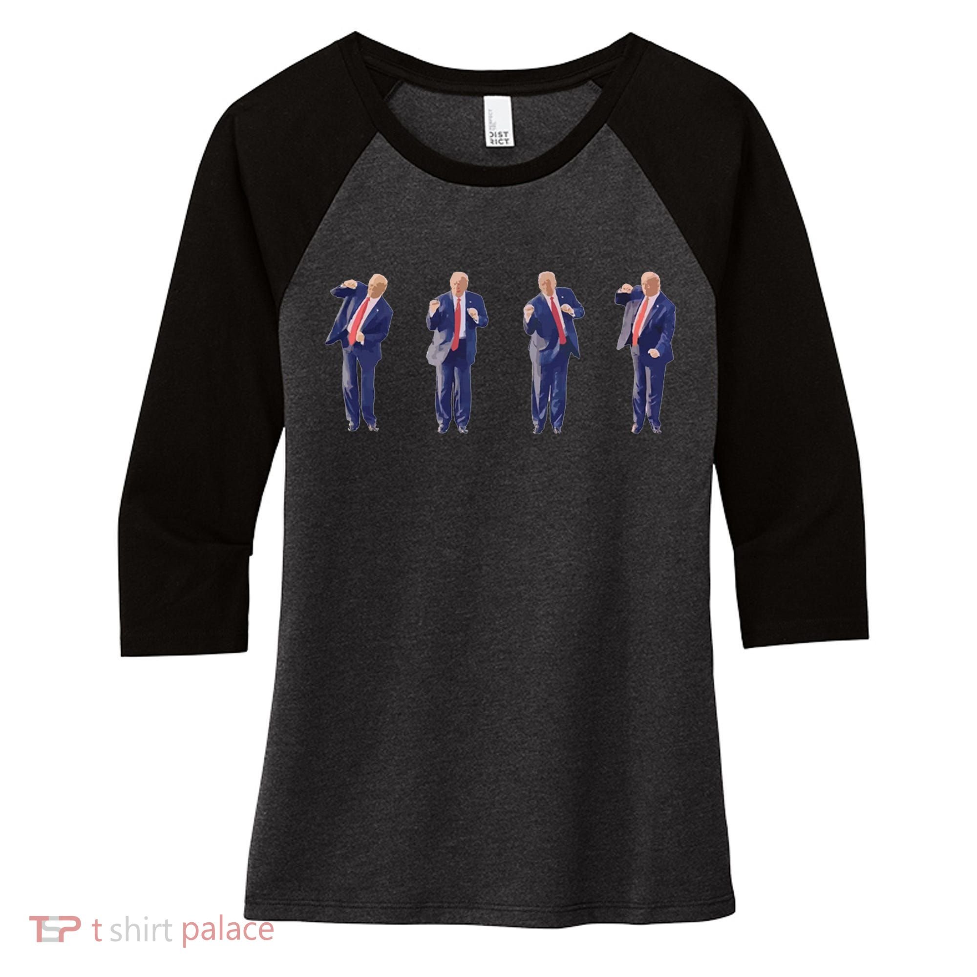Potus 45 Dance Trump Dance Save America  Trump 45/47 Women's Tri-Blend 3/4-Sleeve Raglan Shirt