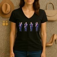 Potus 45 Dance Trump Dance Save America  Trump 45/47 Women's V-Neck T-Shirt thumb 3