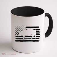 Pigs 4th Of July USA Flag US America Coffee Mug thumb 1