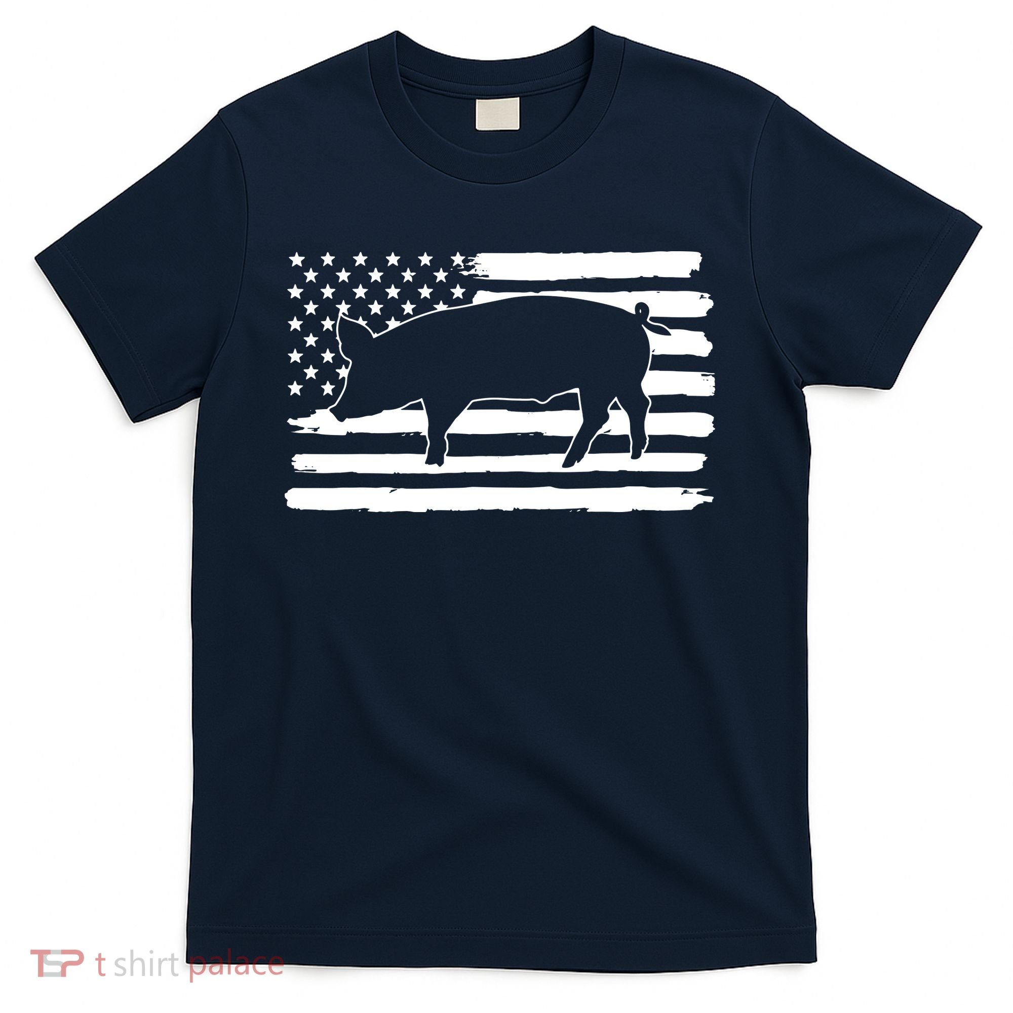 Pigs 4th Of July USA Flag US America T-Shirt