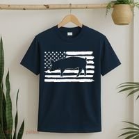 Pigs 4th Of July USA Flag US America T-Shirt thumb 2