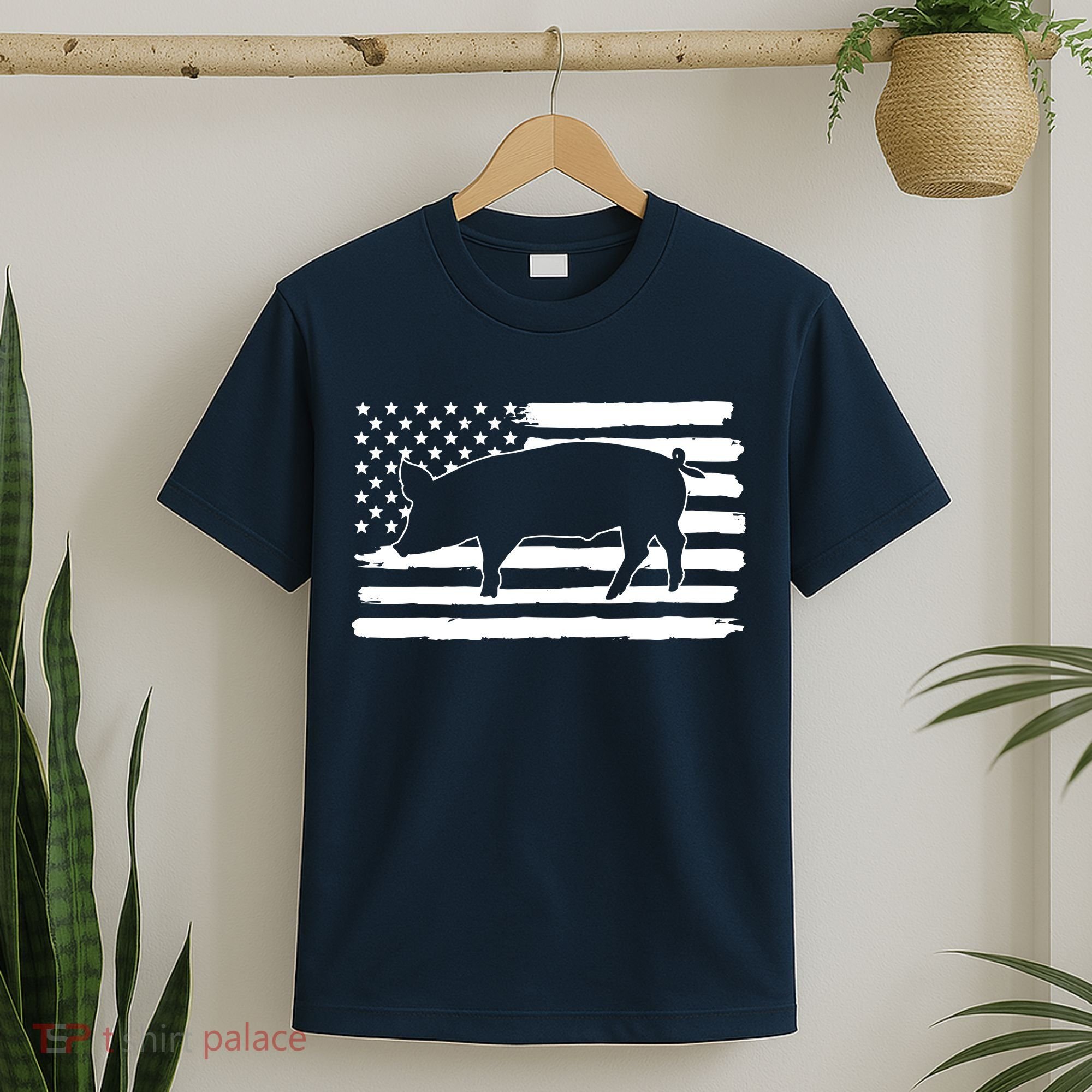 Pigs 4th Of July USA Flag US America T-Shirt
