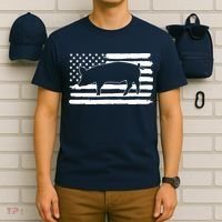 Pigs 4th Of July USA Flag US America T-Shirt thumb 6