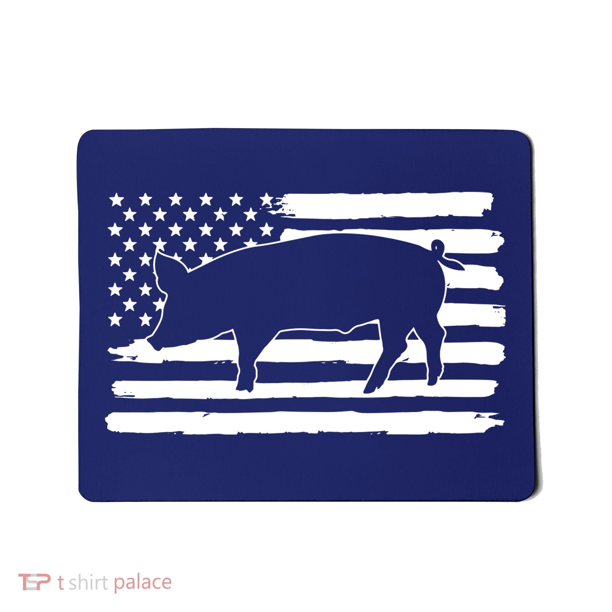 Pigs 4th Of July USA Flag US America Mousepad