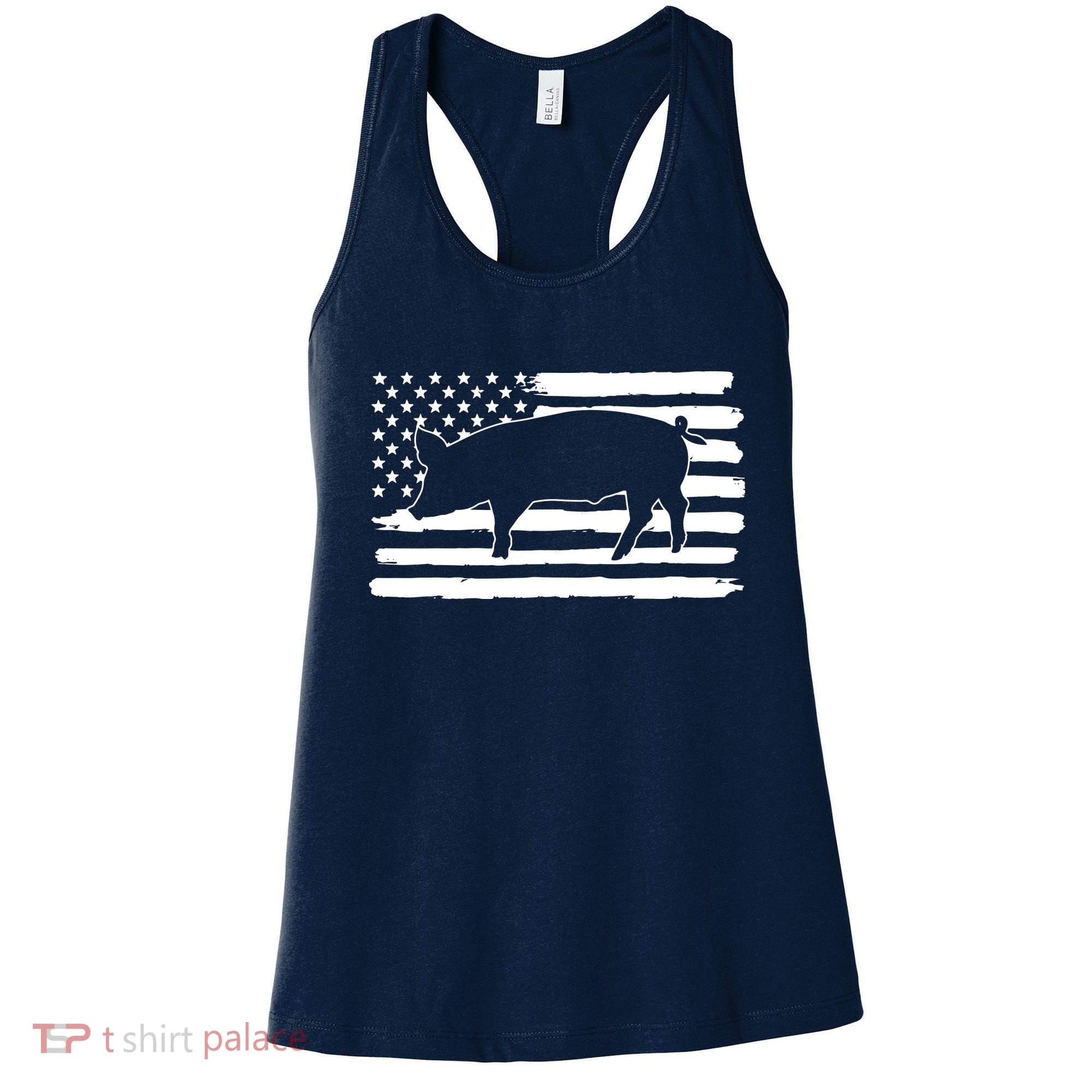 Pigs 4th Of July USA Flag US America Women's Tank Top
