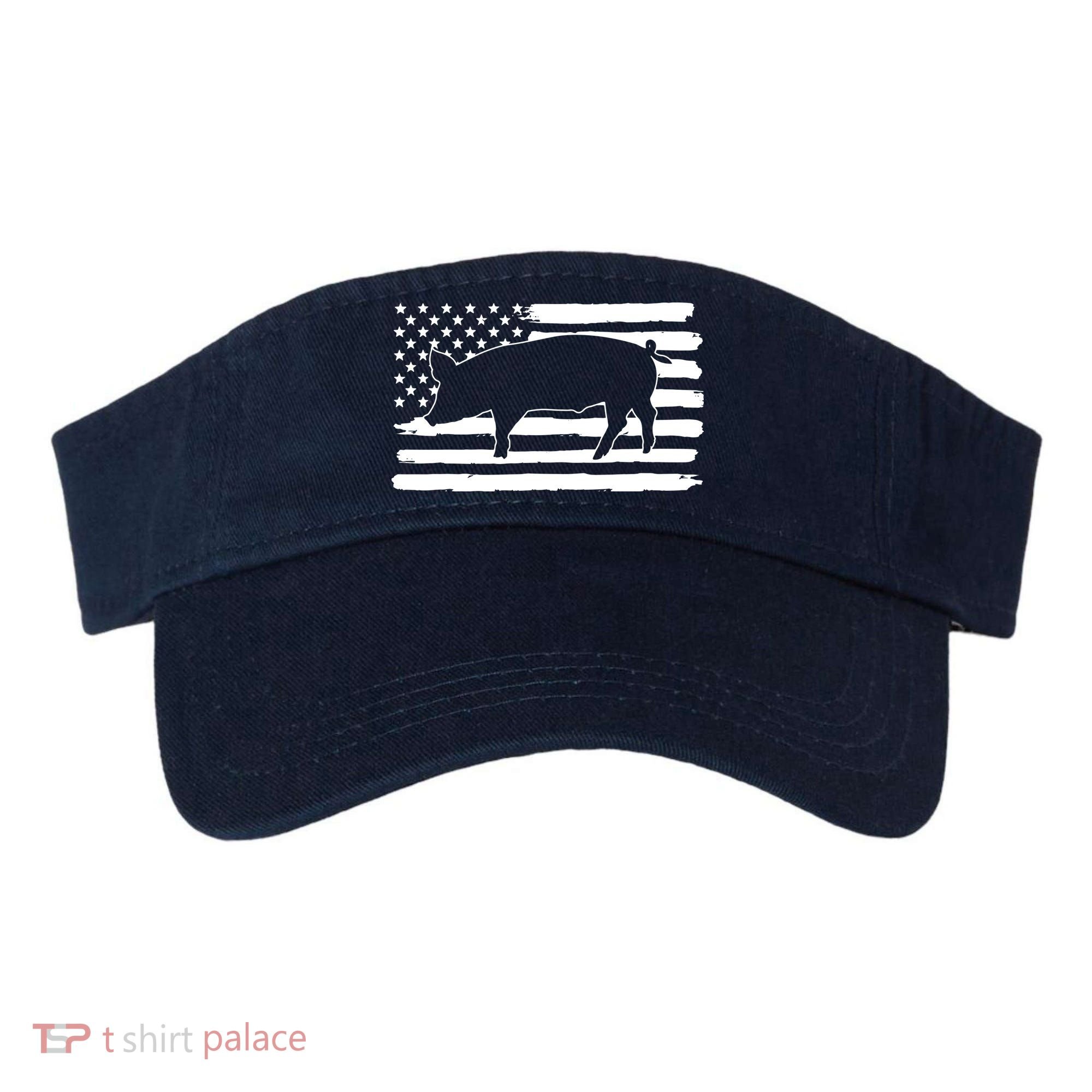 Pigs 4th Of July USA Flag US America Visor