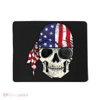 Pirate 4th of July Distressed USA Skull American Flag Mousepad thumb 0