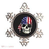 Pirate 4th of July Distressed USA Skull American Flag Ornament thumb 0