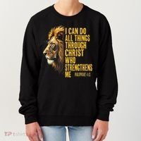 Philippians 413 Religious Lion Strengthens Christian  Women's Sweatshirt thumb 0