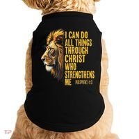 Philippians 413 Religious Lion Strengthens Christian  Doggie Tank thumb 0