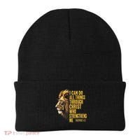 Philippians 413 Religious Lion Strengthens Christian  Beanie thumb 0