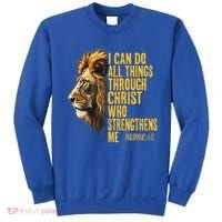 Philippians 413 Religious Lion Strengthens Christian  Sweatshirt thumb 0