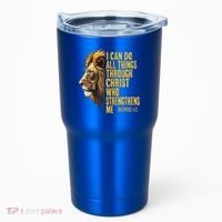 Philippians 413 Religious Lion Strengthens Christian  Tumbler thumb 0