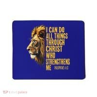 Philippians 413 Religious Lion Strengthens Christian  Mousepad thumb 0