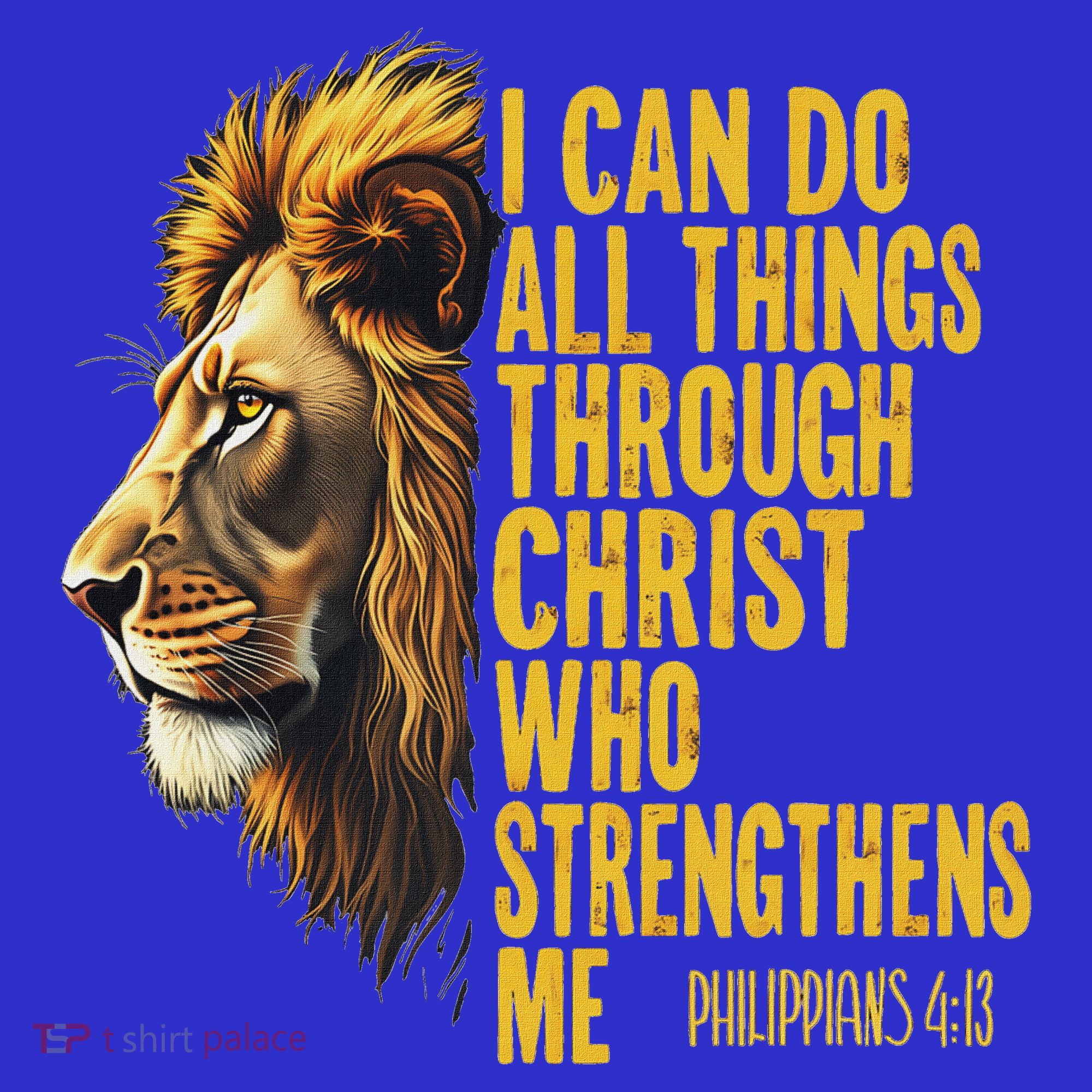Philippians 413 Religious Lion Strengthens Christian  Mousepad