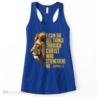 Philippians 413 Religious Lion Strengthens Christian  Women's Tank Top thumb 0