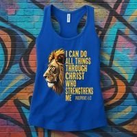 Philippians 413 Religious Lion Strengthens Christian  Women's Tank Top thumb 3