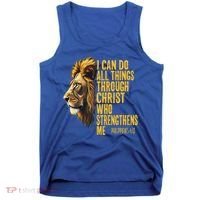 Philippians 413 Religious Lion Strengthens Christian  Tank Top thumb 0
